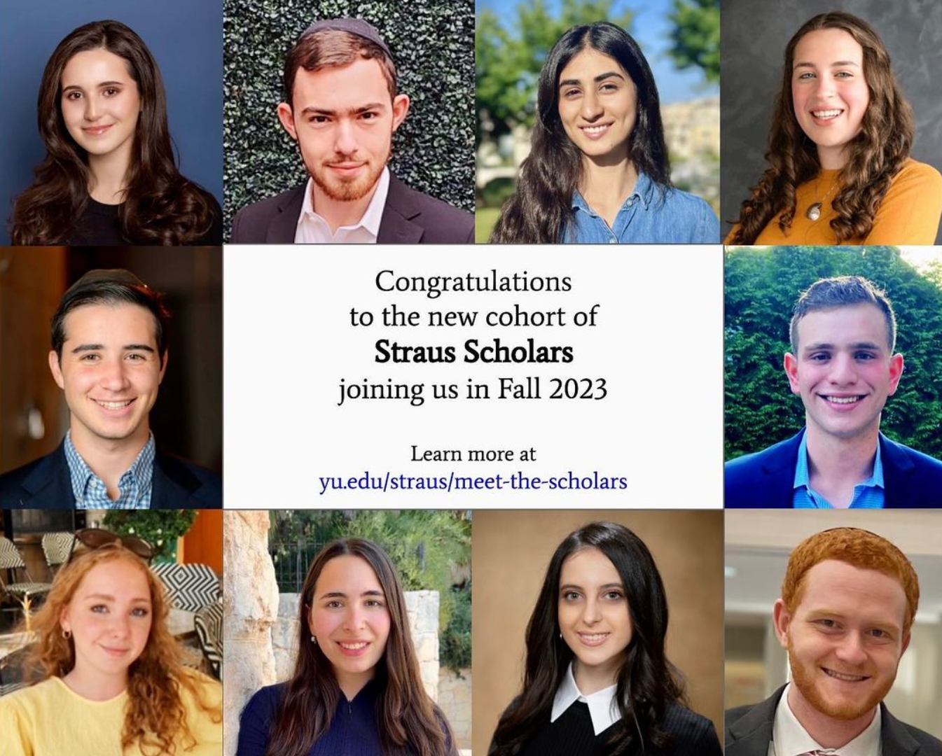 Straus Center Welcomes Seventh Cohort of Straus Scholars