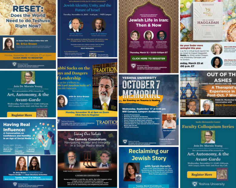 Collage of Sacks events posters