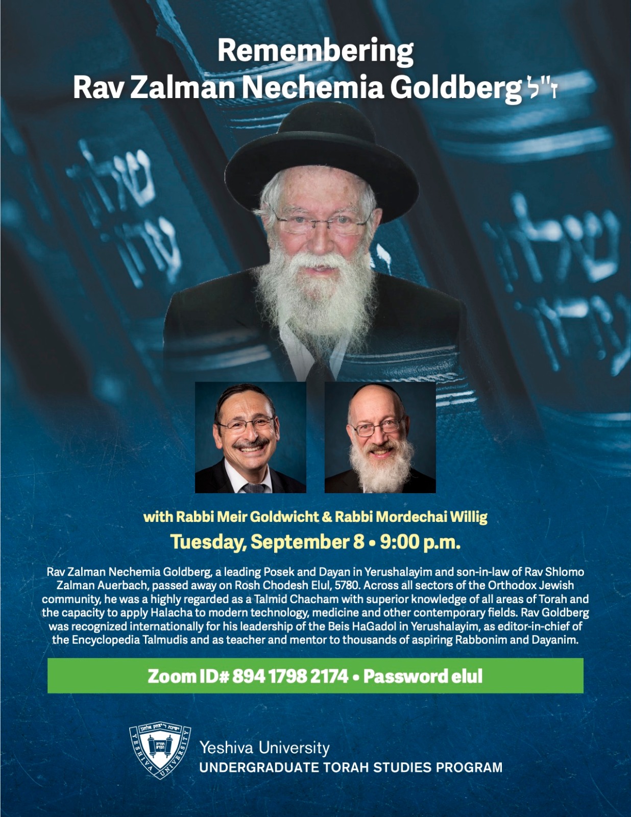 Remembering R' Zalman Nechemia Goldberg