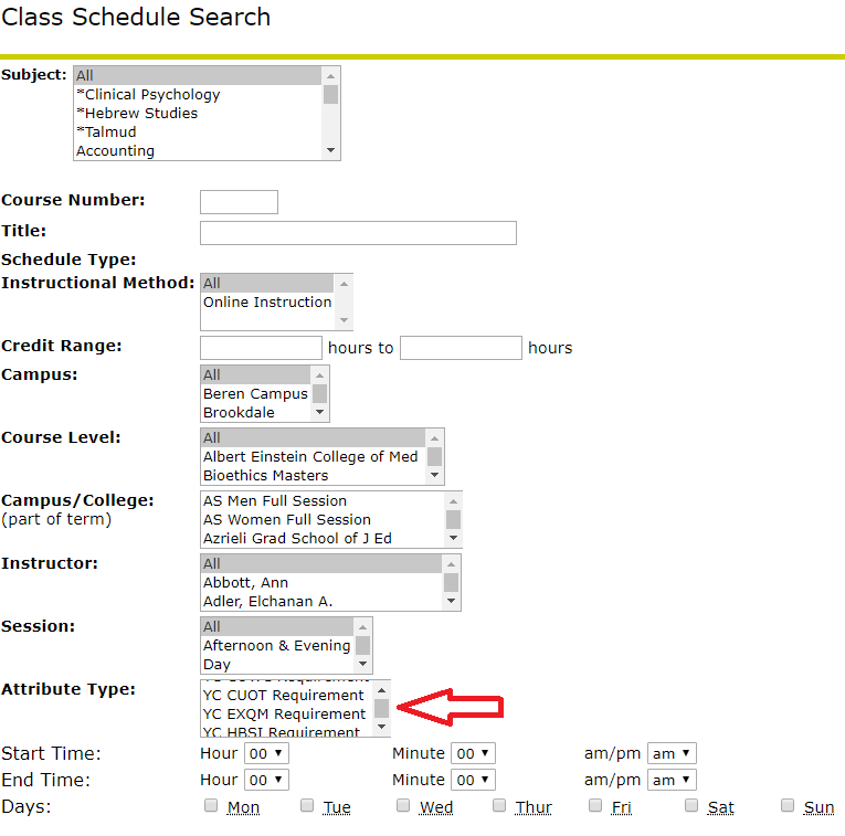 Class Schedule