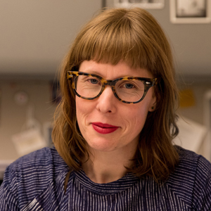 Portrait of Liesl Schwabe, lecturer in English, who has been awarded a Fulbright to teach English writing courses in India.