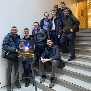 Students in Dr. Rachel Mesch’s course Parisian Views at the opening reception on Friday, December 20, 2019 at the entrance to Pollack Library for their exhibition Parisian Views: Instagram Discoveries by Yeshiva College students