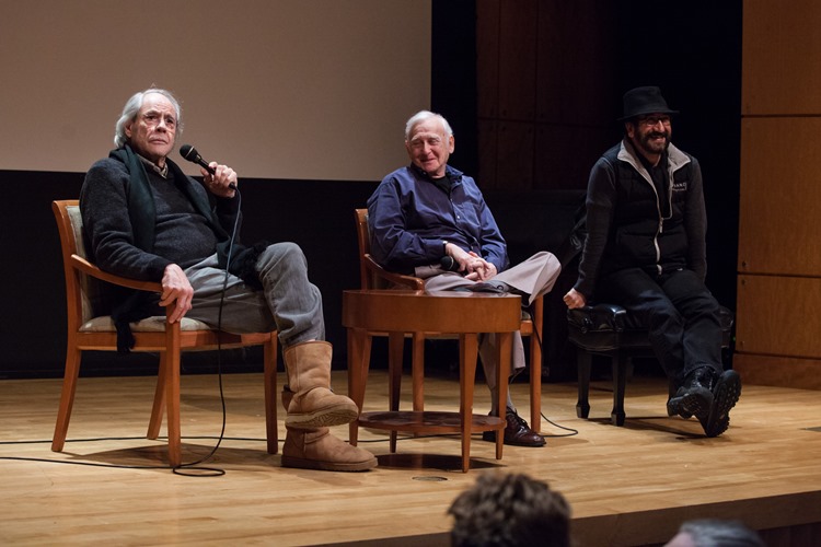 February 2, 2015 Q&A with Robert Klein (Actor, left), Lawrence Richards who conceived and wrote this film as well as a produced it and Mevlut Akkaya (Director, Producer of the film) following screening of the movie When Comedy Went to School at Yeshiva University Museum at 15 West 16th street.