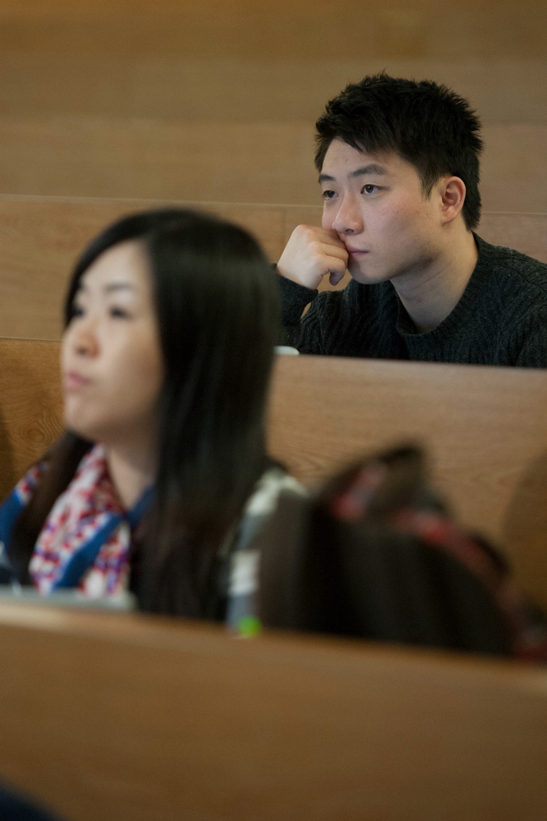 Chaoyi Liang, right - one of many international students the master's program attracts - chose to earn his degree at Sy Syms because of the program's reputation and unique structure.