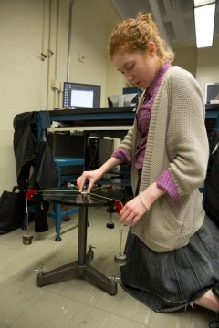 A student working on an assignment in Zypman's lab. 