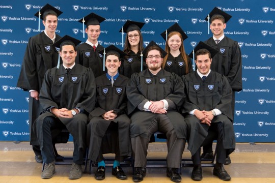 Standing: Jonah Steinmetz, Alex Abraham, Sima Gold, Elianne Neuman and Josh Honig. Seated: Josh Wildes, Yosef Frenkel, Yaacov Chein and Jacob Meir.