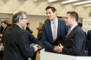 Students and alumni come to the Career Fair hosted by the career center.