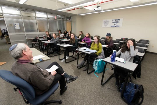 Sy Syms School of Business Dean Moses Pava teaches Business as a Human Enterprise on the Israel Heny Beren and Wilf Campuses. 