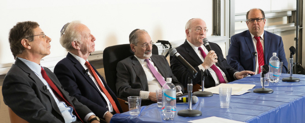 (l-r): Danny Ayalon, Joseph Lieberman, Bernard Firestone, Daniel Kurtzer and Dan Arbell