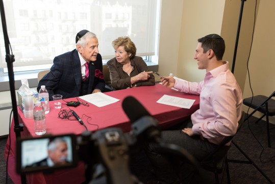 Martin Greenfield, left, is one of the five survivors interviewed by IBC students as part of the Names, Not Numbers program. 