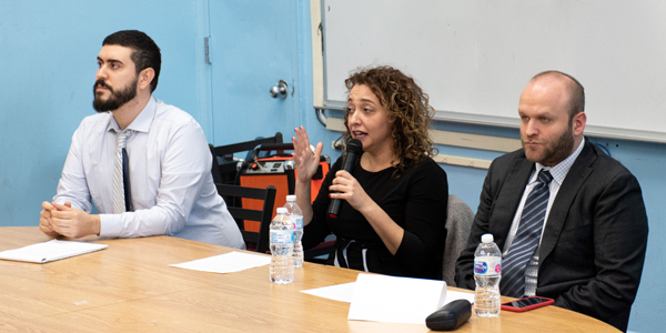 Power Politics and Leadership panel at the Marsha Stern Talmudical Academy/Yeshiva University High School for Boys