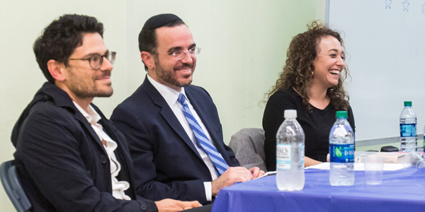 The YU Ideas Panel Presents: Power, Politics and Entrepreneurship a panel discussion between (left to right) Professor Matthew Holbreich, Professor Richard Hidary and Professor Sharon Poczter organized by the College Democrats and Republicans held on October 31, 2018.