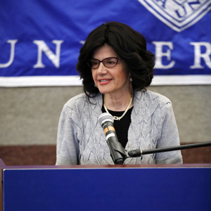 Ms. Rookie Billit speaks at the Tribute to the Legacy of Rabbi Meir Fulda