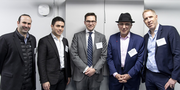 (l-r): Yehuda Kessock, Moshe Benscher, Aaron Strassman, Baruch Deutsch, and Eli Davidoff