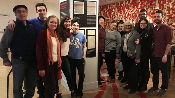 The extended family of Eva Kollisch, including her nieces Lisa (third from left, daughter of Eva's late brother, Peter) and Nancy (fourth from right, daughter of Eva's late brother, Stephen). Eva and her brothers traveled on the Kindertransport and were reunited with their parents in the US after the war. 