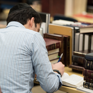 Man studying book