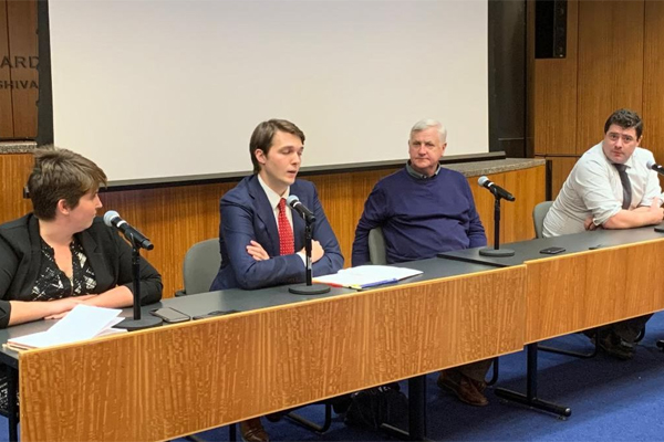 Four panelists discussing Rigged, film about voter suppression