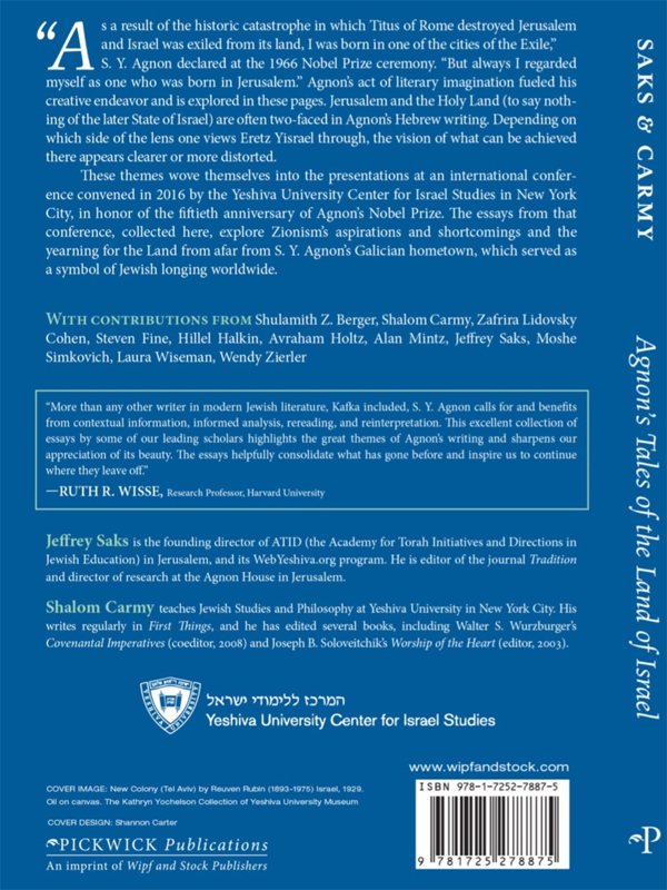 Back Cover of Agnon's Tales