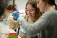 Students work in the genetics lab at Yeshiva University at the Beren Campus in New York, NY on February 8, 2023.
