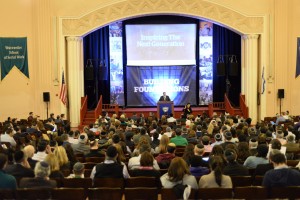 Rabbi Dr. Ari Berman ('87) in his first public address at YU