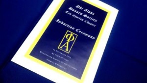 The Phi Alpha inductee ceremony program