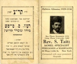 Rev. S. Taitz calendar